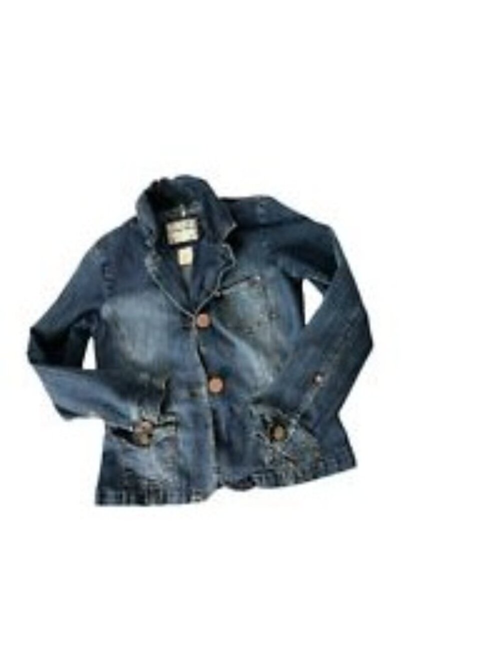 Limited Too Jean Jacket Girls XL Blue Denim Pockets Blazer EUC Princess Seams St - Picture 3 of 6